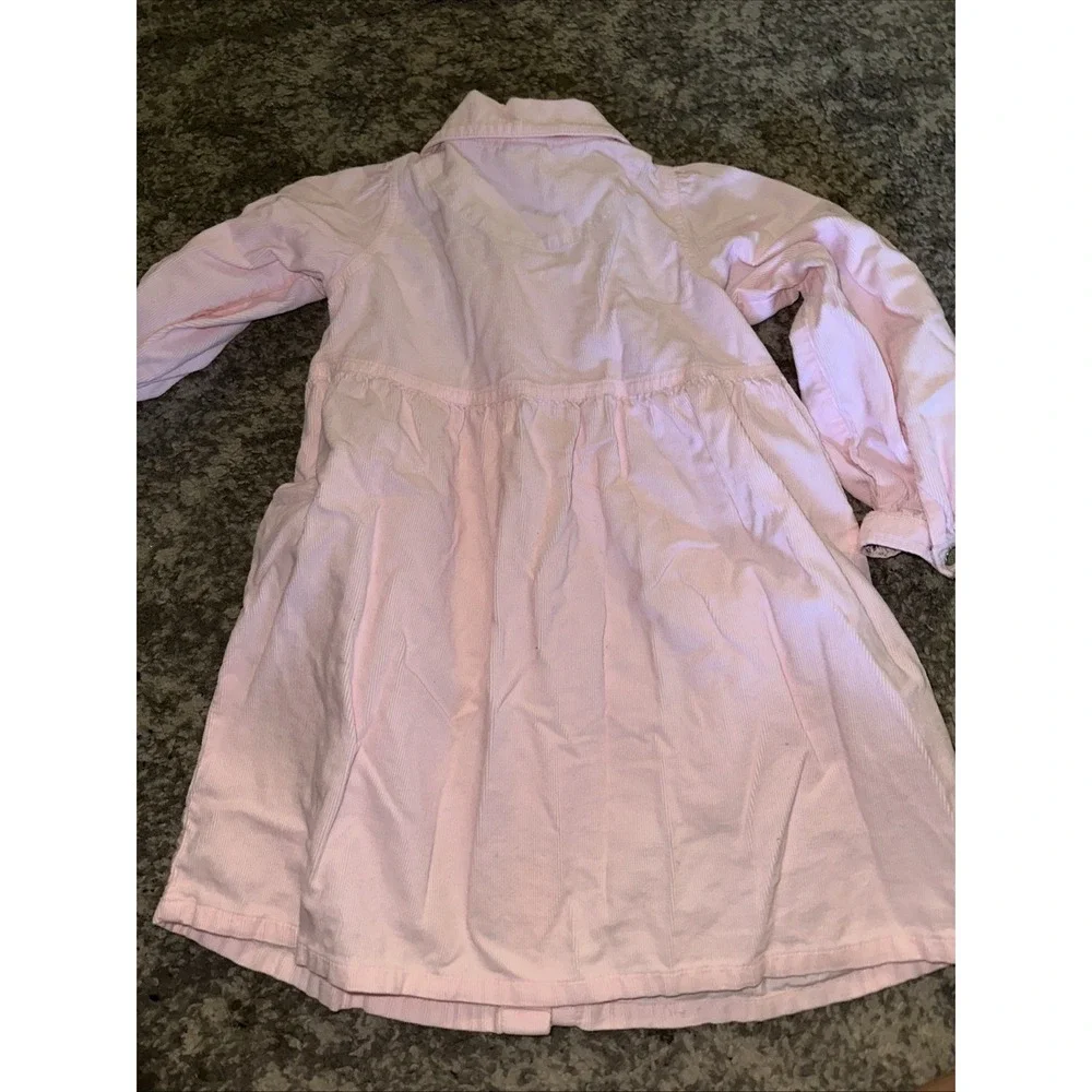 Old Navy Toddler Pink Corduroy Smock Dress Size 4T Girls Button Floral DARLING